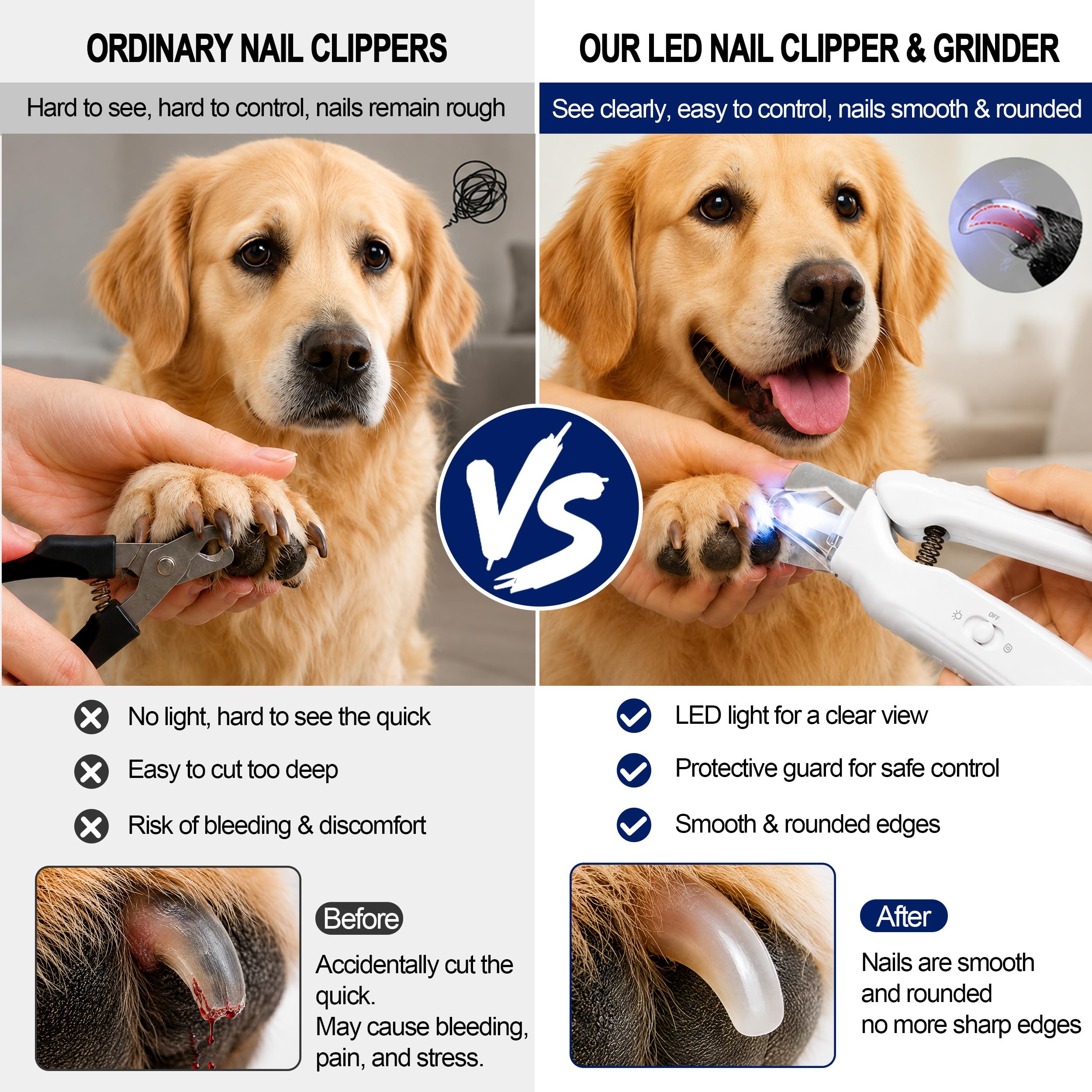 Cortaúñas y limadora eléctrica 2 en 1 para perros y gatos — vista 7