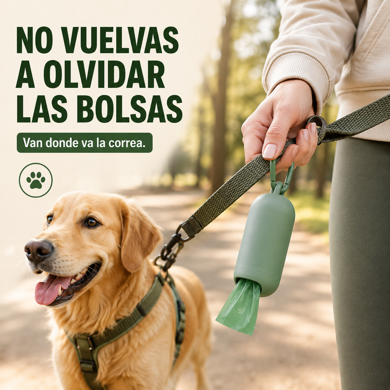 Dispensador de Bolsas para Perros con Clip para Correa