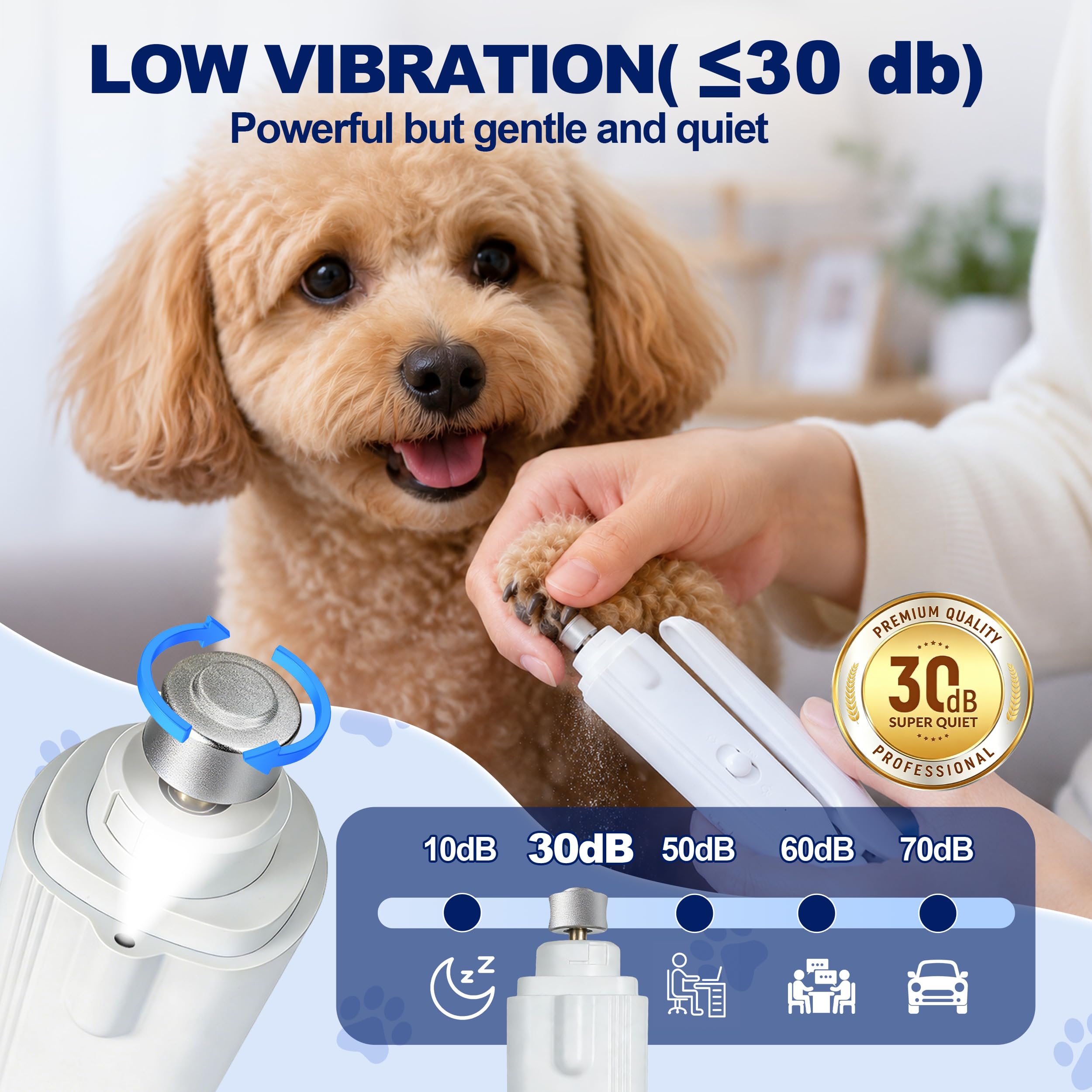 Cortaúñas y limadora eléctrica 2 en 1 para perros y gatos — vista 8