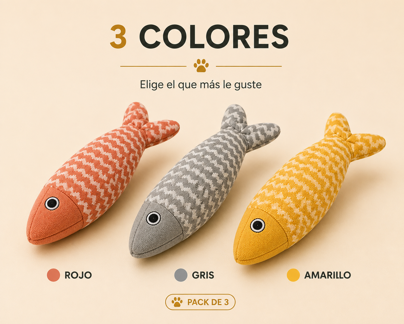 Pack de 3 Peces Para Gatos