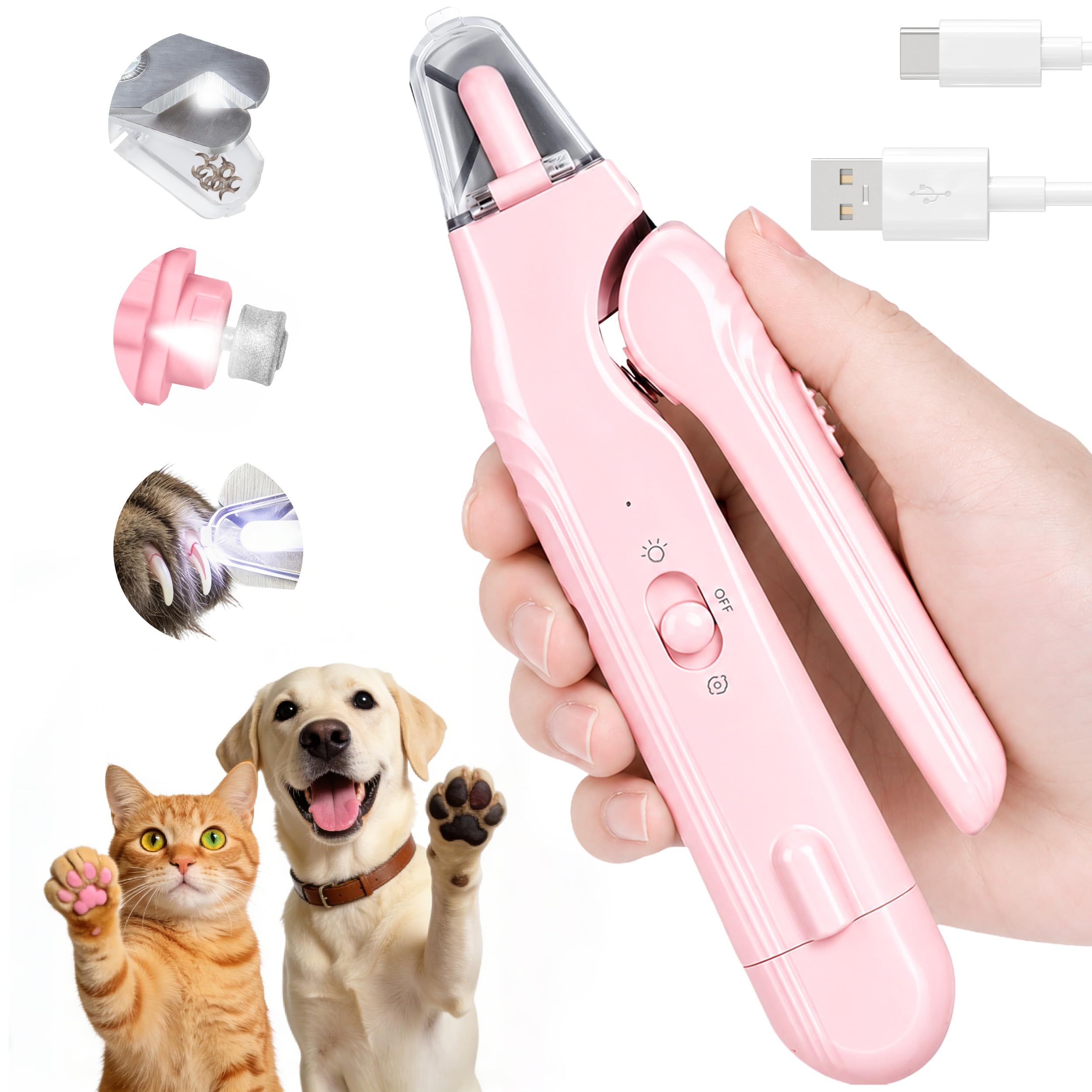 Cortaúñas y limadora eléctrica 2 en 1 para perros y gatos — vista 11