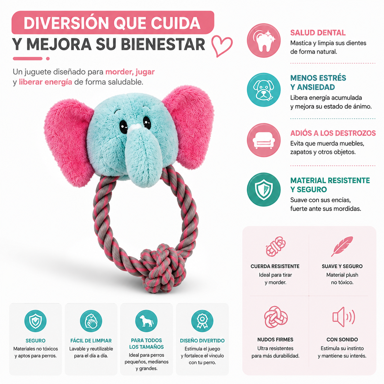 Juguete Dental de Cuerda para Perros