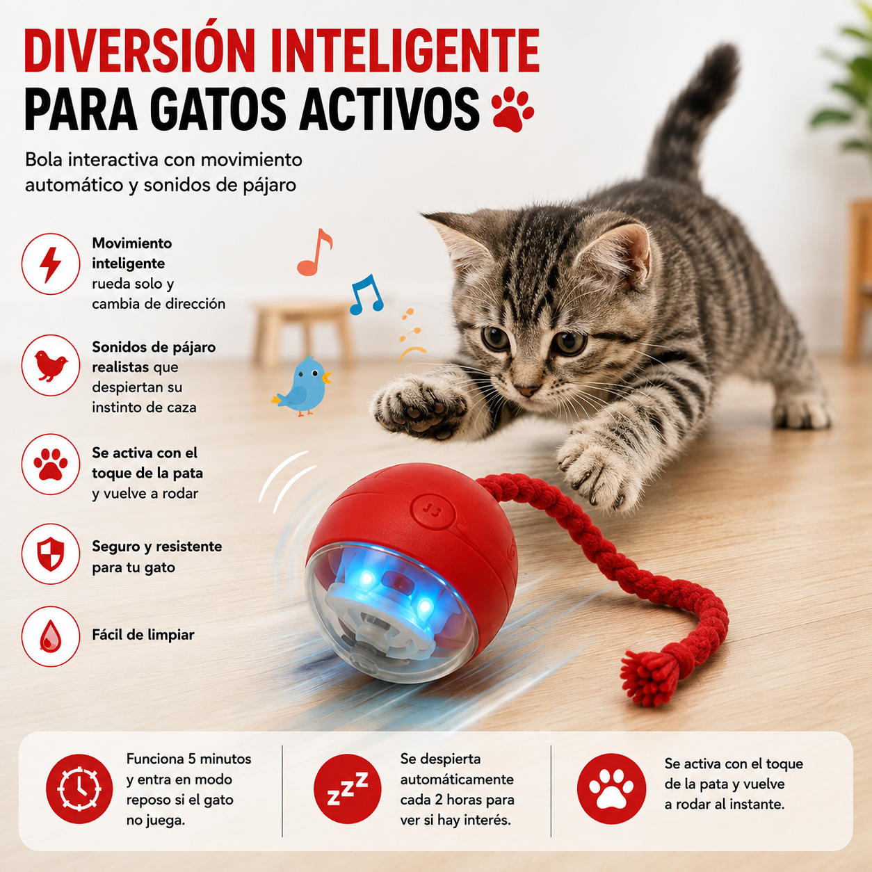 Bola Interactiva Inteligente para Gatos