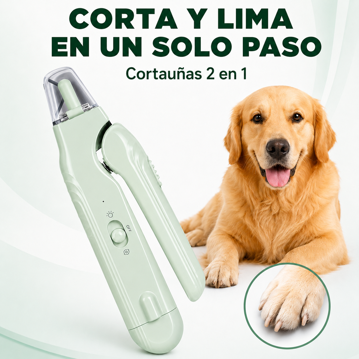 Cortaúñas y Limadora Eléctrica 2 en 1 para Perros y Gatos