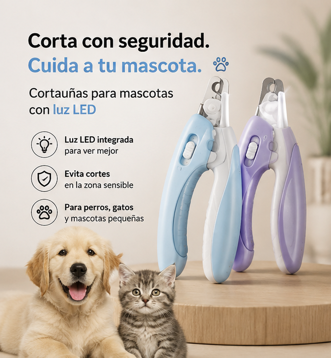 Cortauñas para Mascotas con Luz LED